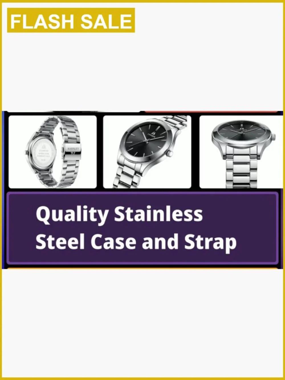 Men's Waterproof Stainless Steel Watch Analog Quartz Luminous Date